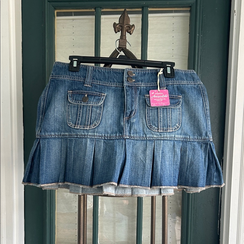 Aeropostale Y2k NWT Low Rise Blue Denim Mini Skirt size 9/10